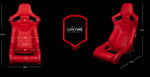 Braum Racing Seats ELITE-R SERIES RACING SEATS ( RED LEATHERETTE | BLACK PIPING ) – PAIR