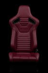 Braum Racing Seats ELITE-X SERIES RACING SEATS (MAROON LEATHERETTE) – PAIR