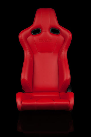 Braum Racing Seats VENOM SERIES RACING SEATS (RED LEATHERETTE) – PAIR